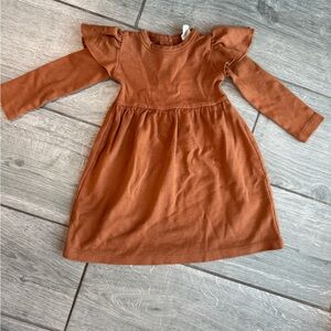 Kate Quinn Burnt Orange Ruffled Flutter Sleeve Dress 18-24 Months